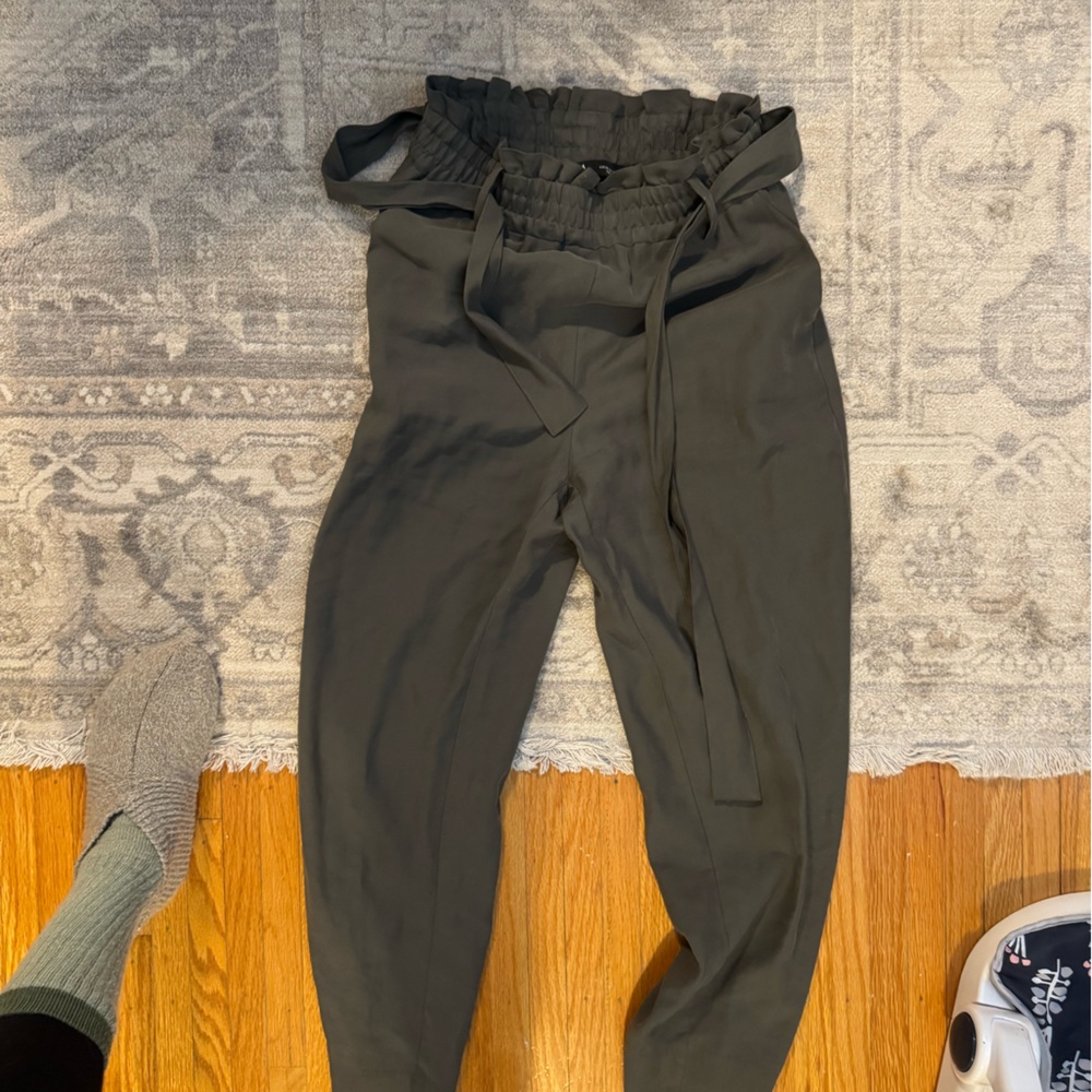 Zara Dark green paper boy Women's Trousers size xs